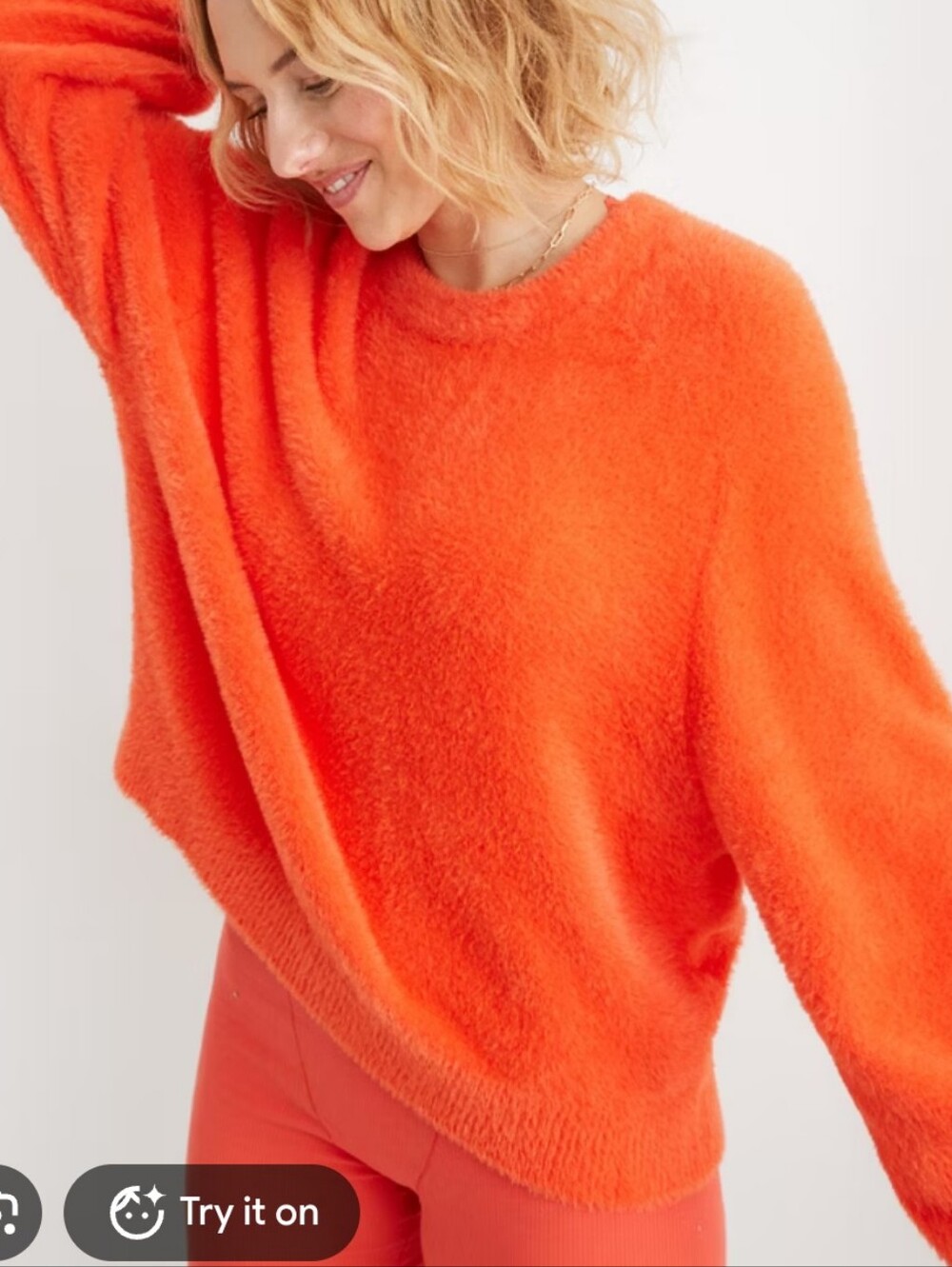 aerie Flurry Crew Sweater - Bright Orange